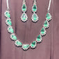 Emerald Drop Necklace Set with Earrings