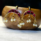 Ruby Enamel Arch Bugdi Earrings