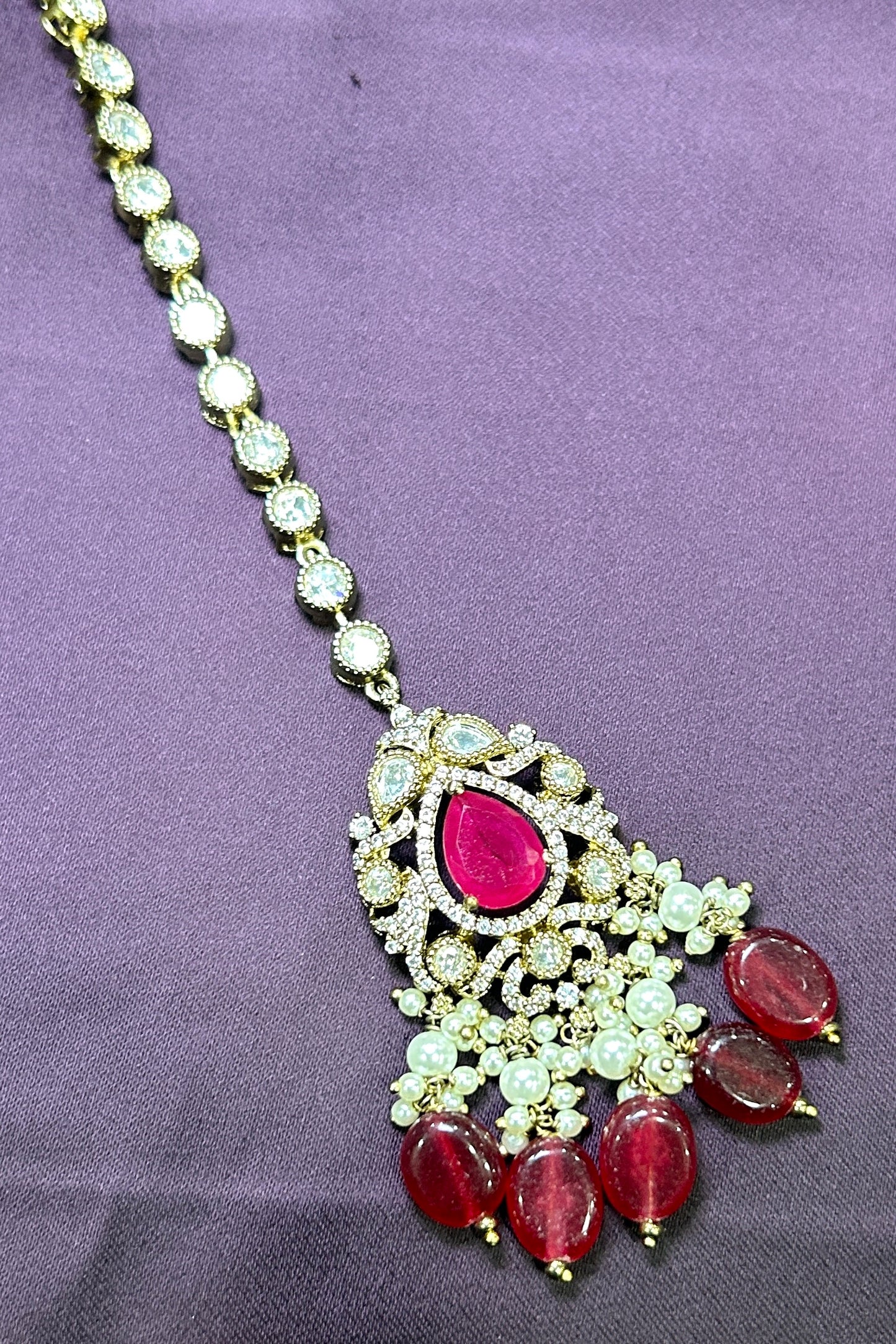 Ruby Royale Maang Tikka