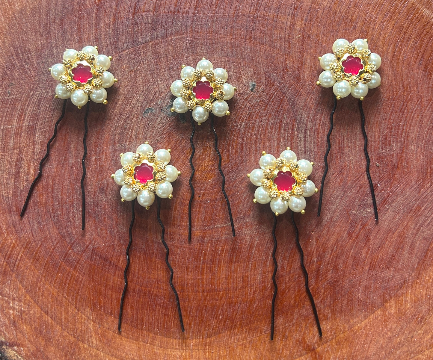 Floral Pearl Hair Pins