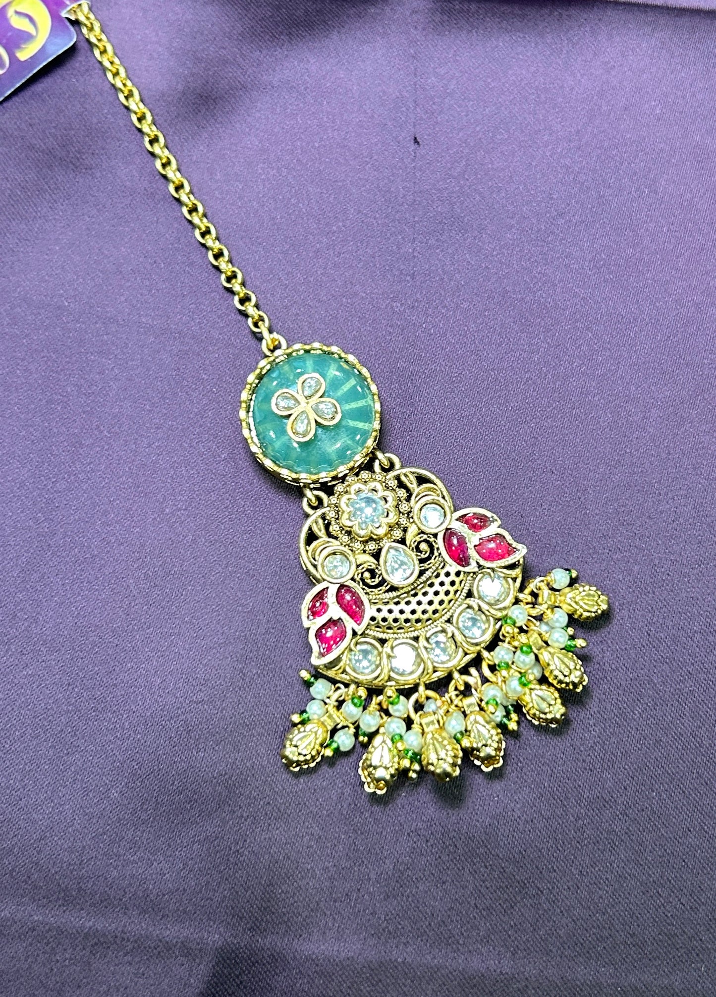 Enamel Blossom Maang Tikka