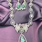 Emerald Bird Motif Diamond Look Necklace Set