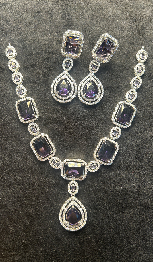 Royal Amethyst Glam Necklace Set