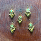 Golden Lotus Hair Accessory with Pastel Green Stone & Ghungroo