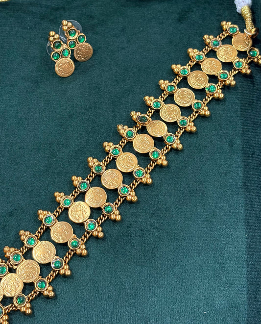 Emerald Coin Heritage Choker Set
