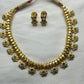 Traditional Lotus Motif Gold-Tone Necklace Set