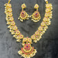 Antique Kundan Pearl Necklace Set with Earrings