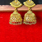 Golden Dome Crystal Jhumkas