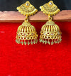 Golden Dome Crystal Jhumkas
