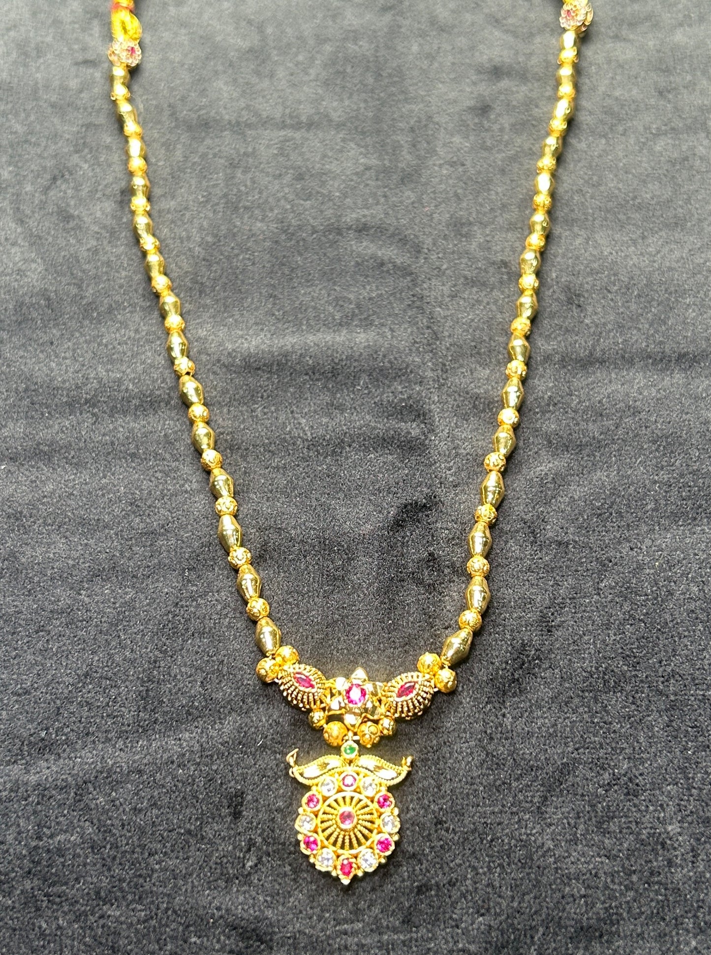 Heritage Ruby & Gold Bead Necklace
