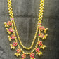 Double Layer Gadi Haar with Ruby Floral Motifs