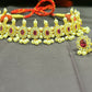 Pearl & Ruby Floral Choker Set