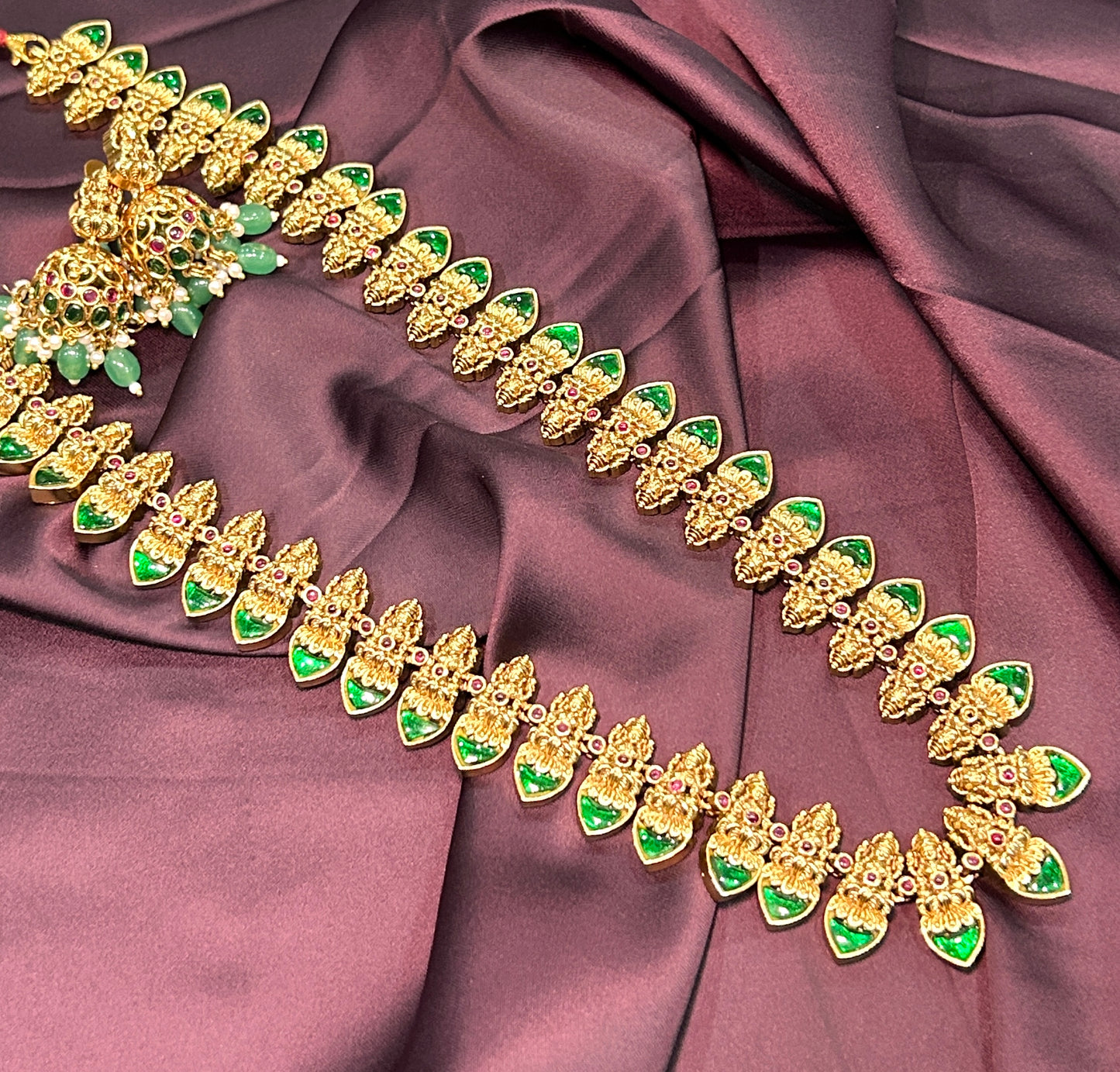 Emerald Paithani Inspired Long Haar Set