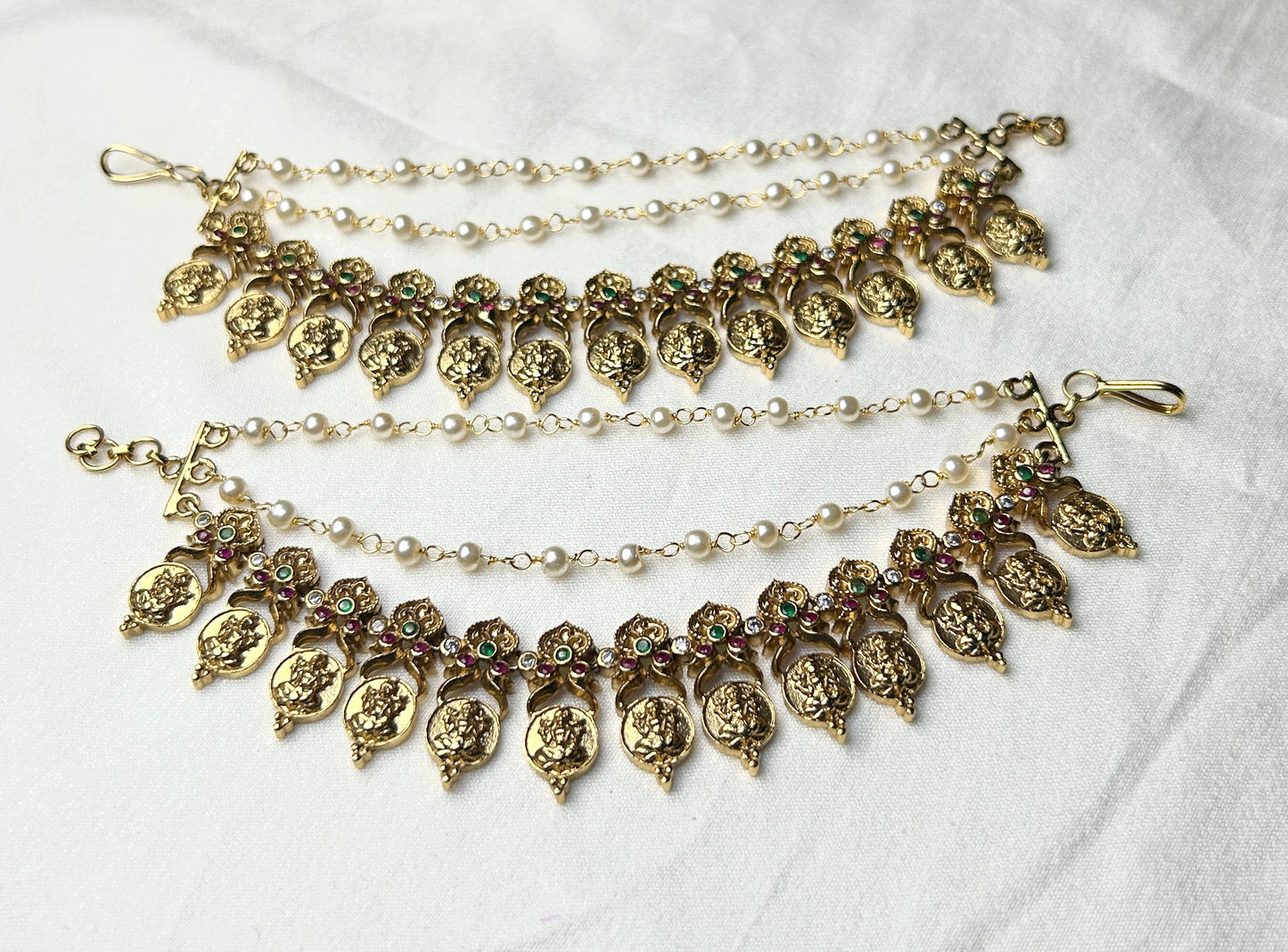Lakshmi Motif Kana Chains with Pearl Strand