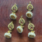 Ruby & Pearl Cluster Hair Accessory with Golden Drop