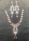 Majestic Crimson Drop Necklace Set