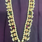 Pearl & Stone Floral Haar with Green Center Pendant