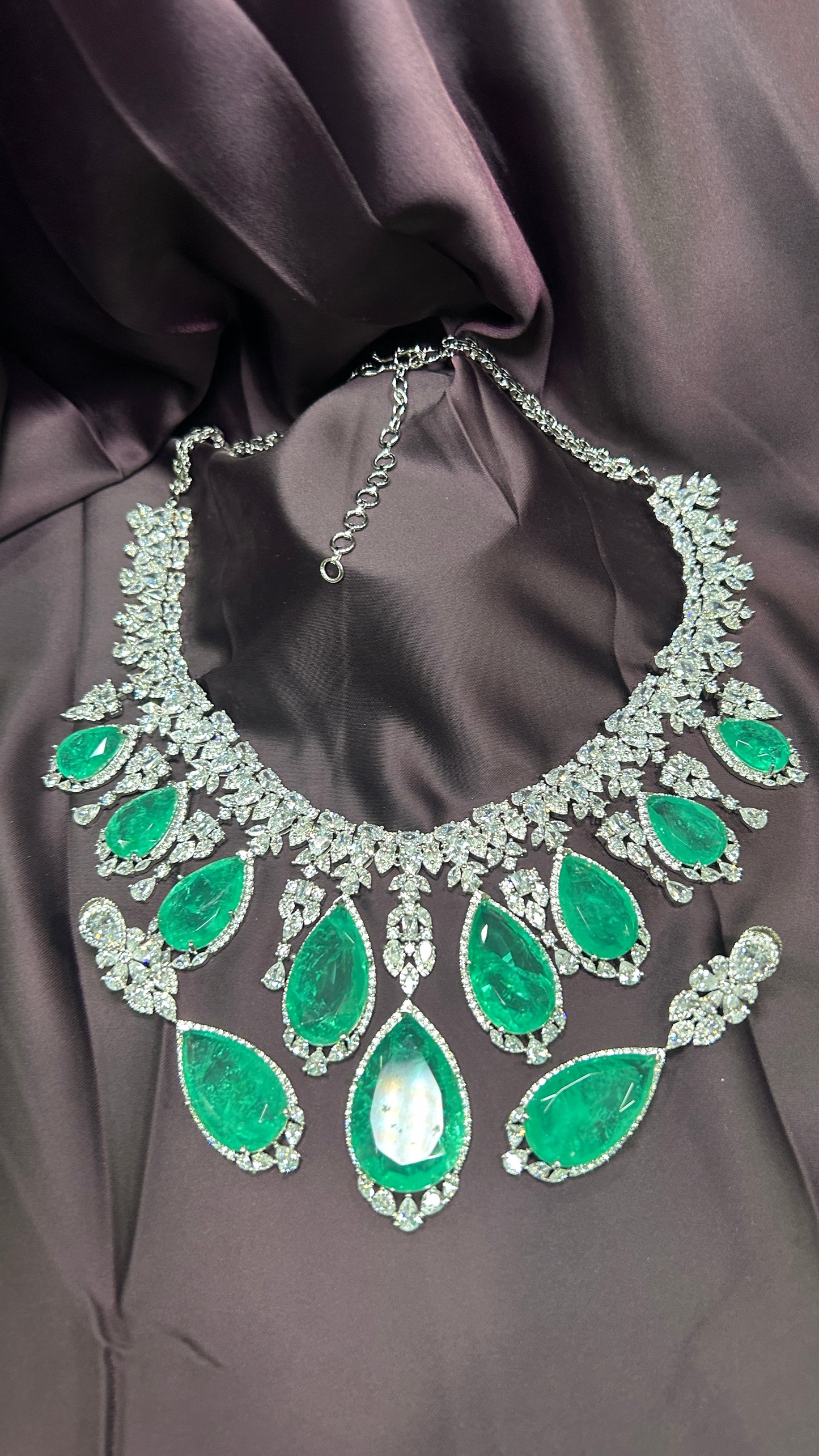 Grand Emerald & Diamond Statement Necklace