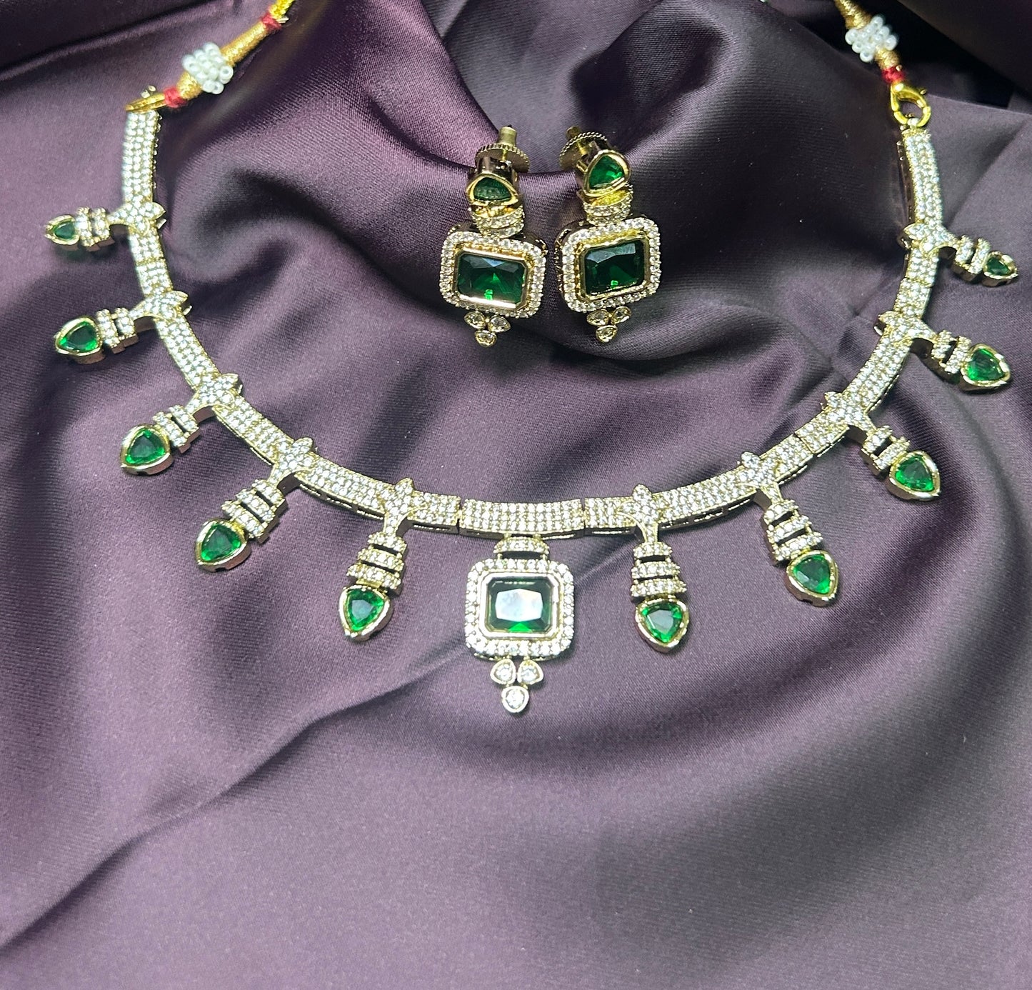 Emerald Royal Charm Necklace Set