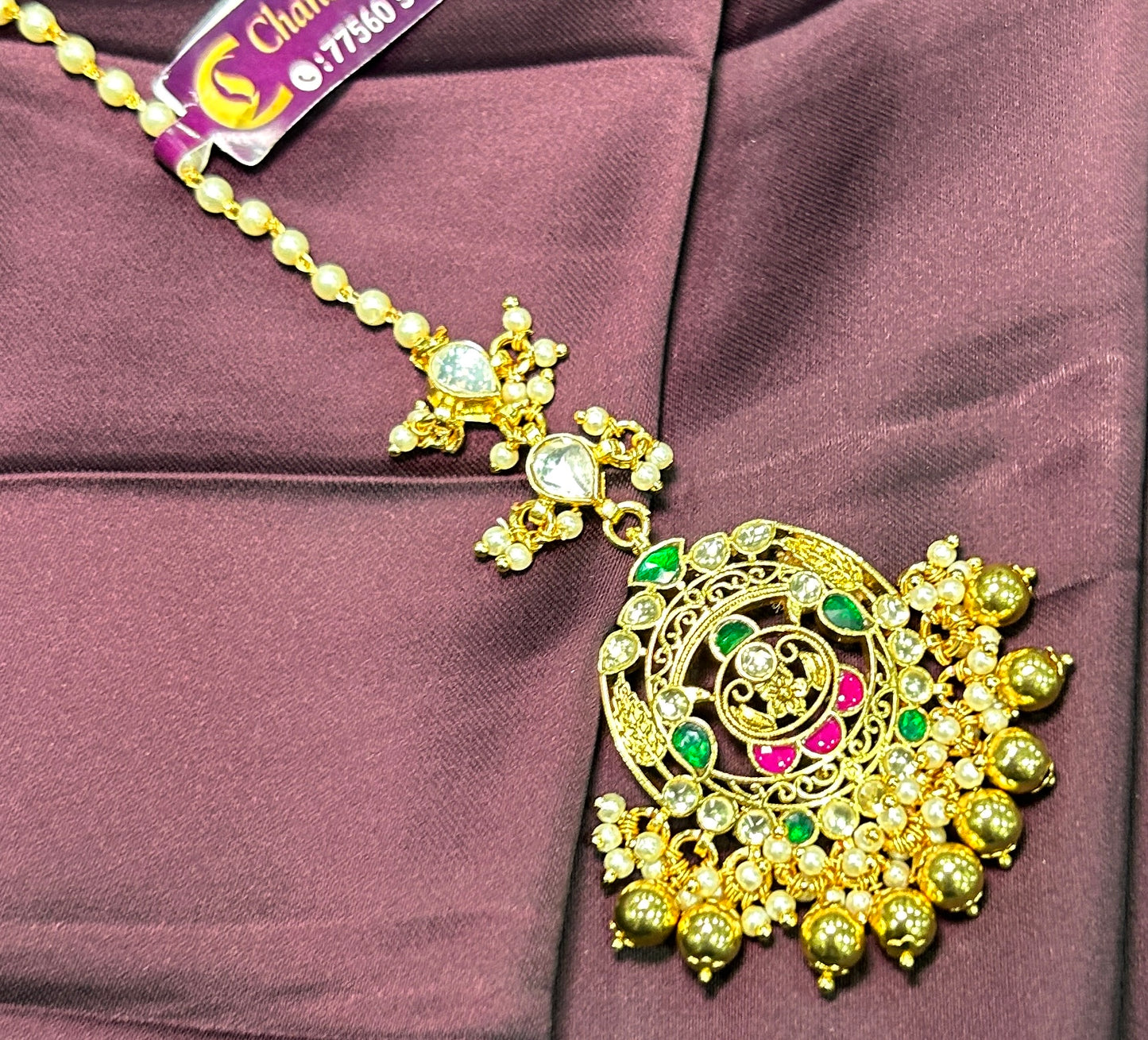 Heritage Peacock Motif Maang Tikka