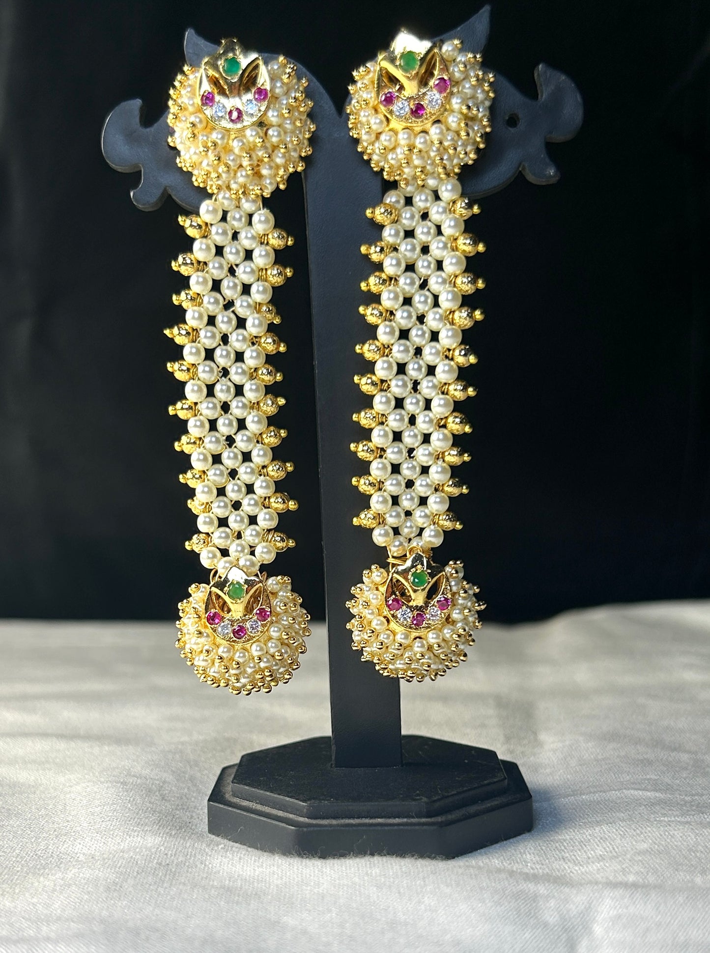 Lotus Pearl Line Earrings – Pakke Style