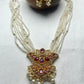 Royal Pink Stone Pearl Mala Set