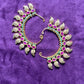 Traditional Crescent Shaped Bugadi (Back Ear Cuffs) with Pink & Green Stones