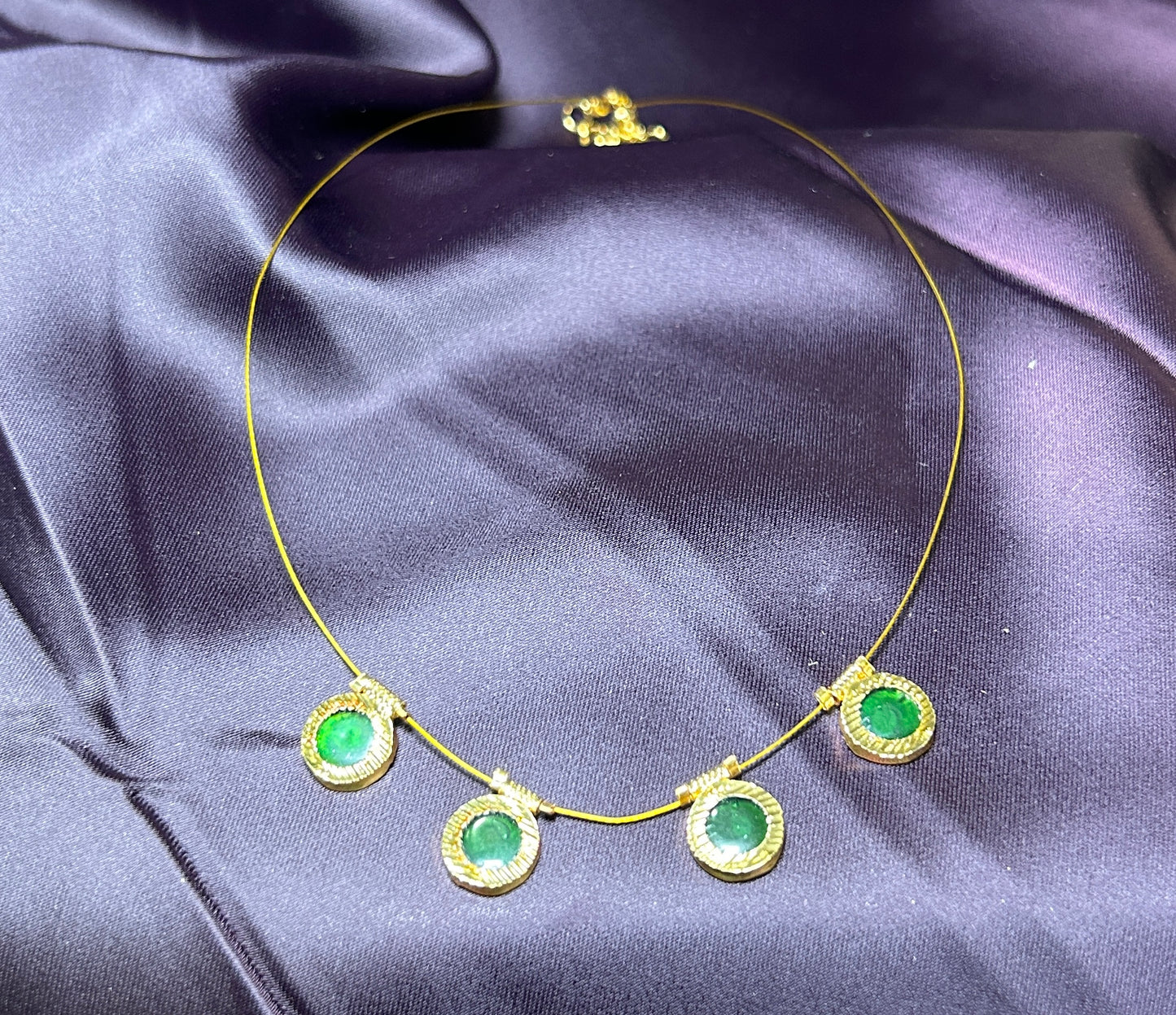 Minimalist Green Stone Pendant Necklace