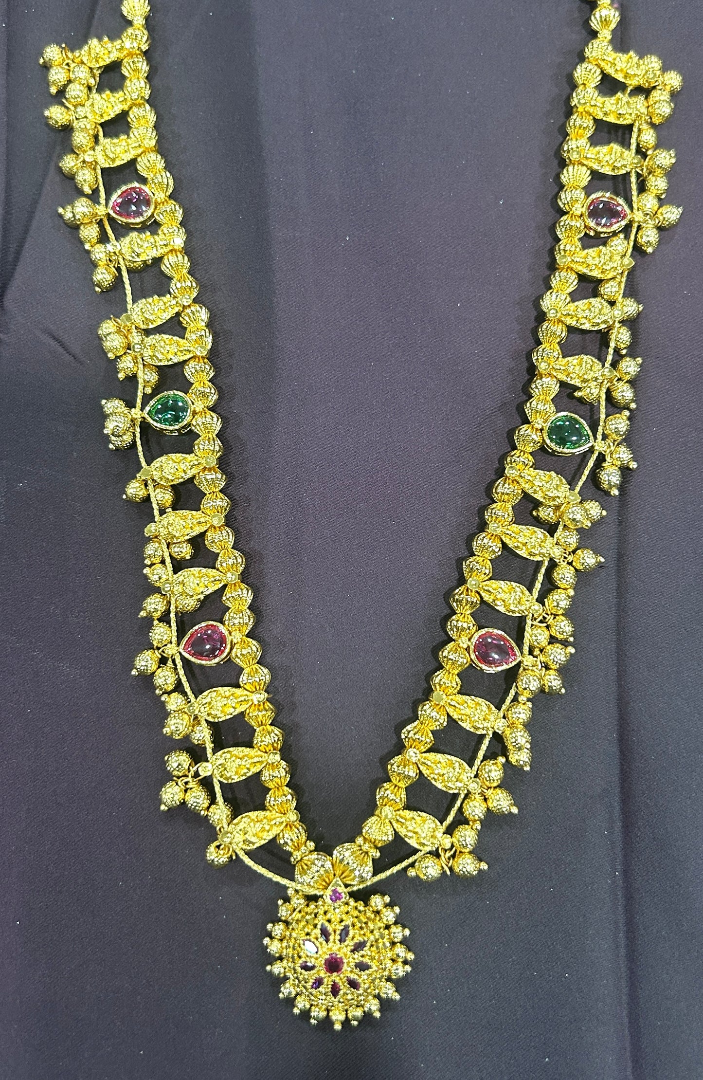 Traditional Gold-Tone Maharashtrian Temple Necklace