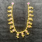 Floral Ruby & Gold Bead Necklace