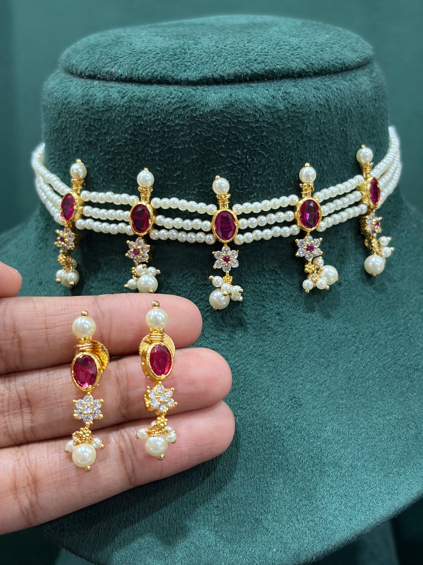 Manikya Pearl Choker Set