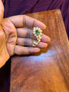Swarovski Pearl Green Stone Nath – Maharashtrian Elegance