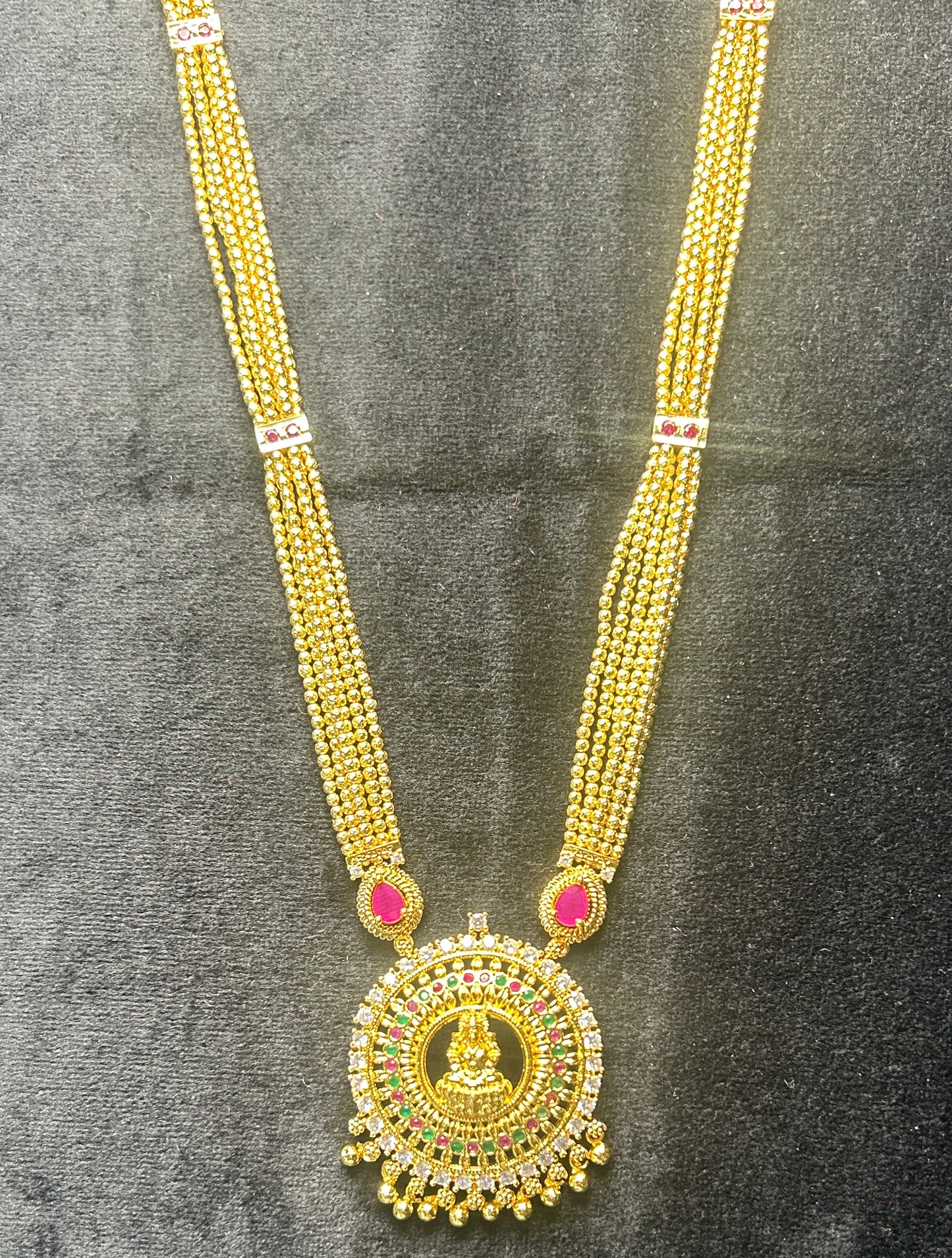 Lakshmi Temple Haar with Multistrand Gold Beads