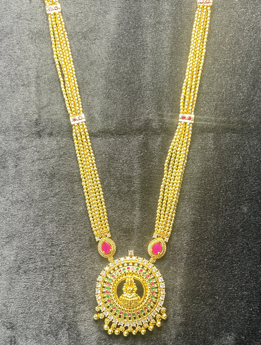 Lakshmi Temple Haar with Multistrand Gold Beads