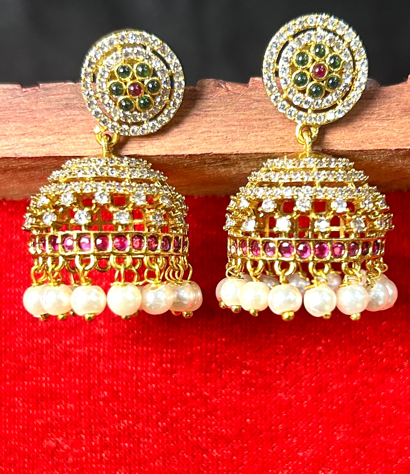 Royal Kundan Pearl Jhumka Earrings