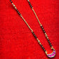 Short Mangalsutra with Pink Meena Crescent Pendant