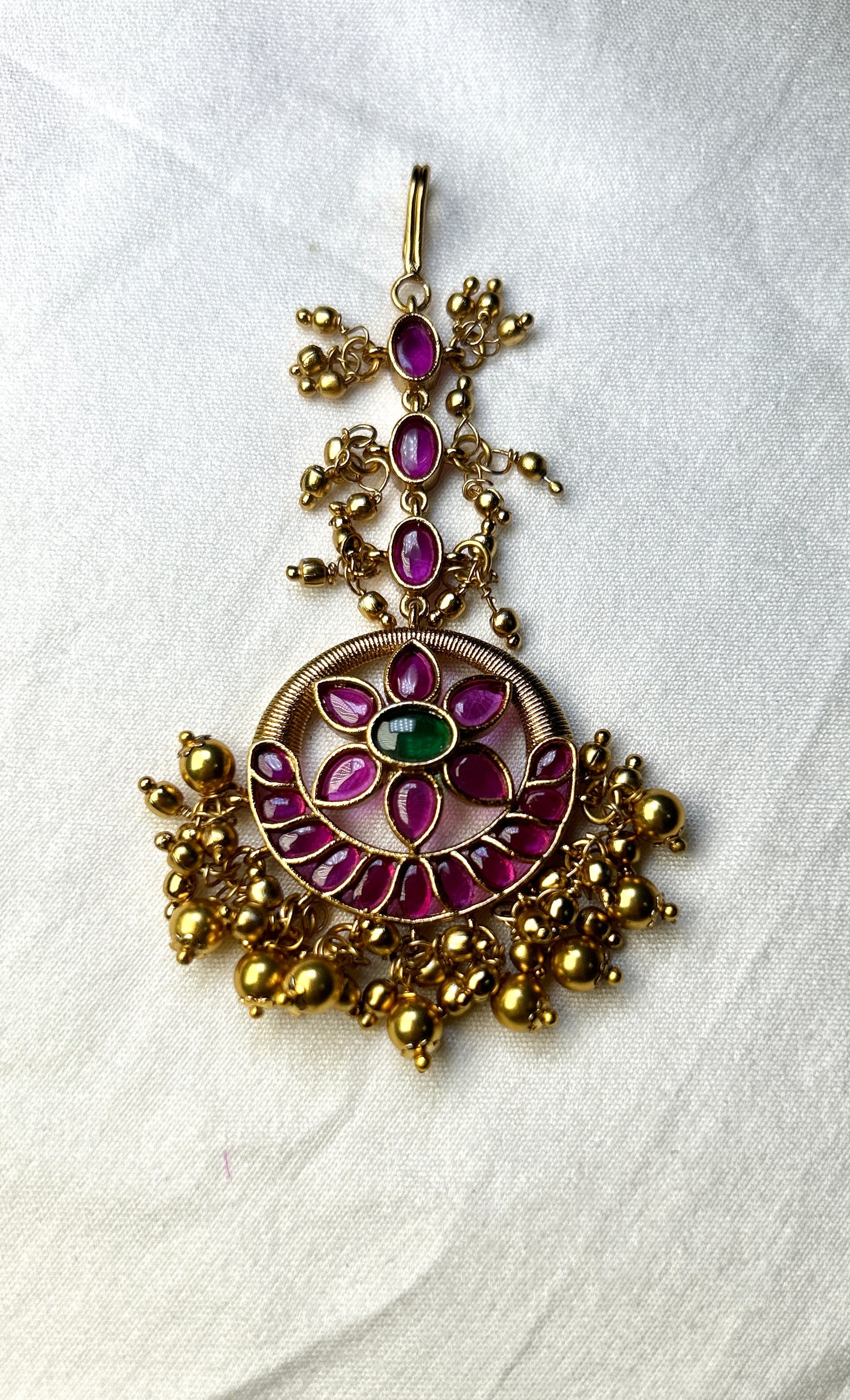 Kundan Maang Tikka with Ghungroo Detailing