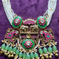 Royal Pachikundan Necklace Set with Elephant Motifs