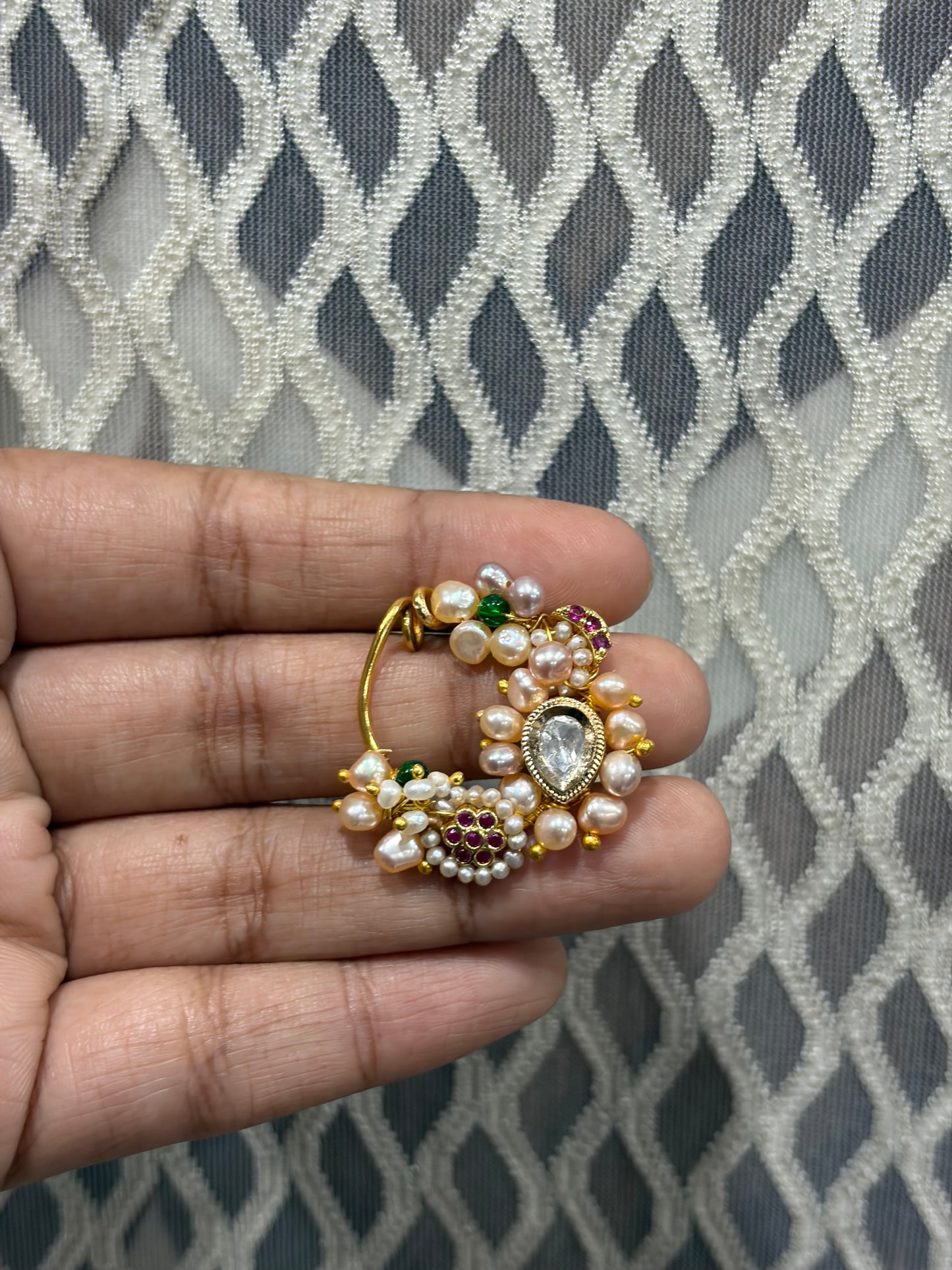 Real Pearl & Ruby Maharashtrian Nath