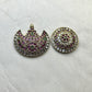 Ruby-CZ South Indian Sun & Moon Hair Brooch Set