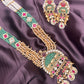 Temple Elephant Motif Long Necklace Set
