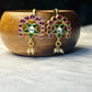 Floral Arch Ruby-Green Bugdi Earrings