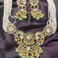 Pearl Beaded Kundan Necklace Set with Purple Accents
