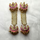 Traditional Pakke Long Earrings with Pearl Strands