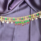 Temple Waist Belt / Vaddanam with Green & Coin Motifs