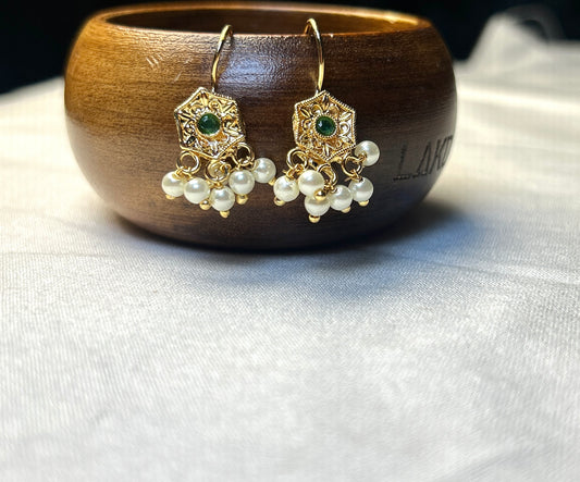 Hexagon Motif Traditional Bugdi Earrings