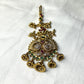 Temple-Style Peacock Maang Tikka with Jhumka Bells
