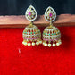 Pear-Shaped Stone Studded Jhumka Earrings