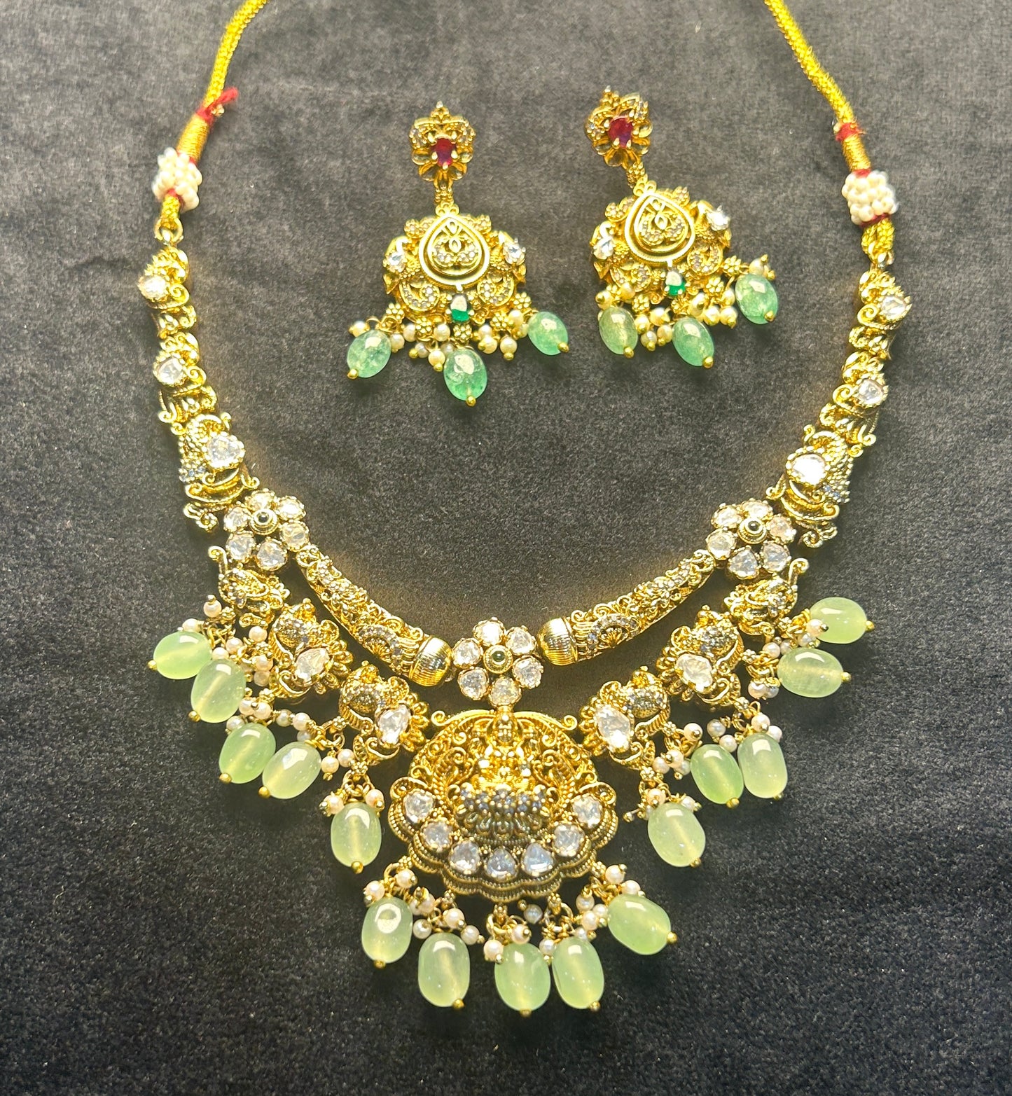 Divine Lakshmi Temple Bridal Necklace Set