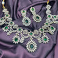 Royal Emerald & CZ Bridal Necklace Set